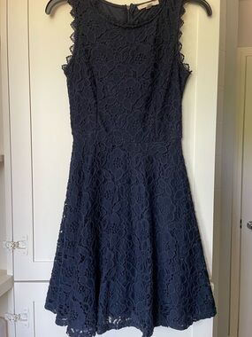 Navy Lace A-line Fit and Flare Dress